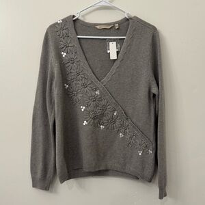 Soft Surroundings Faux Wrap Sweater- Women’s L